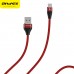 Дата-кабель AWEI CL-28 Micro (2 м.,металл.коннектор,нейлон,поддержка 2.4А) цвет: красный